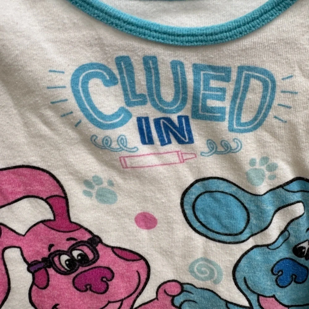Nickelodeon 3T Girls Blues Clues Clued In Short Sleeve Tee shirt Pajama Top